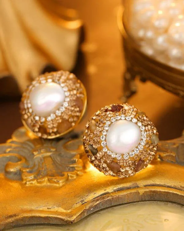 Baroque Tourmaline Freshwater Pearl Drop Earring