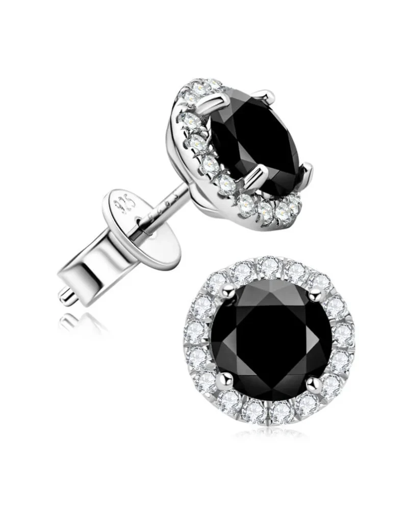 Midnight S925 Silver Black Moissanite Earrings Hip-hop
