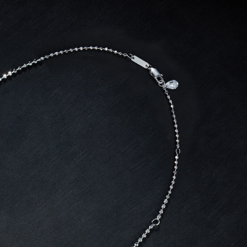 925 Sterling Silver Diamond Station Necklace 5