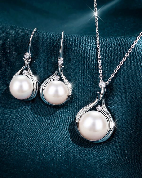 999 Sterling Silver Natural Pearl Necklace for Sale KIT