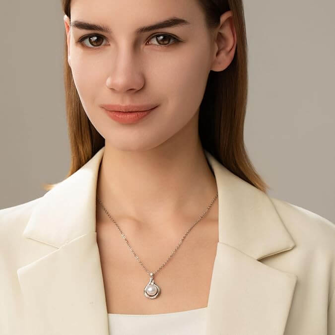 999 Sterling Silver Natural Pearl Necklace for Sale 11