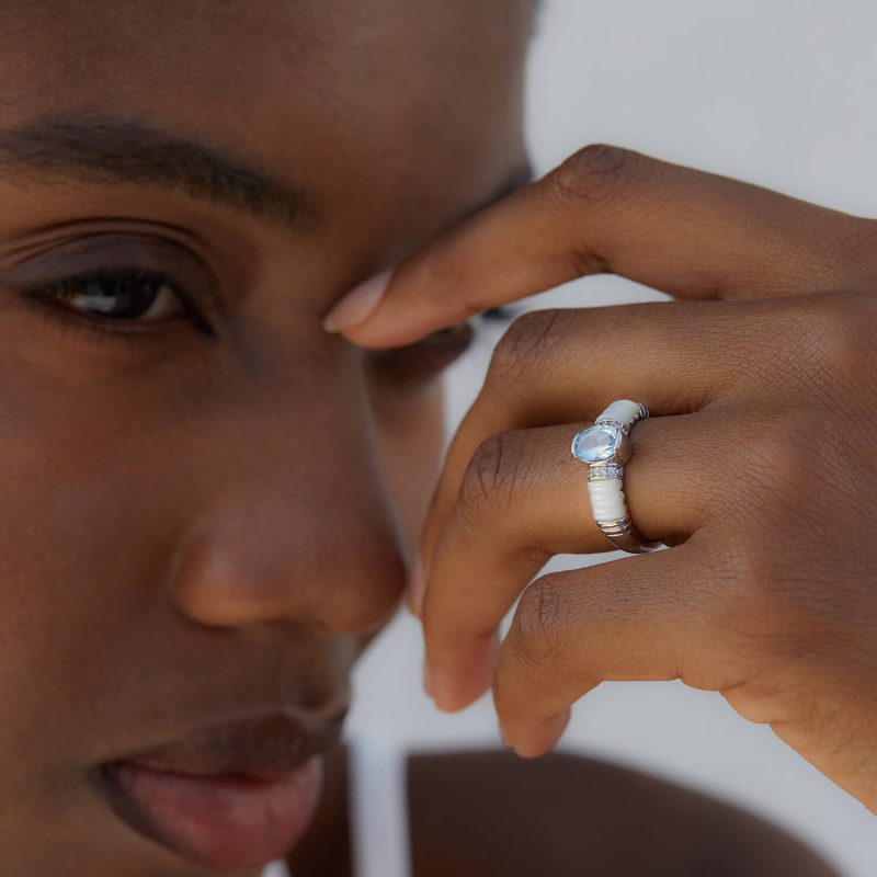 Graceful 925 Sterling Silver Mother of Pearl Ring 2