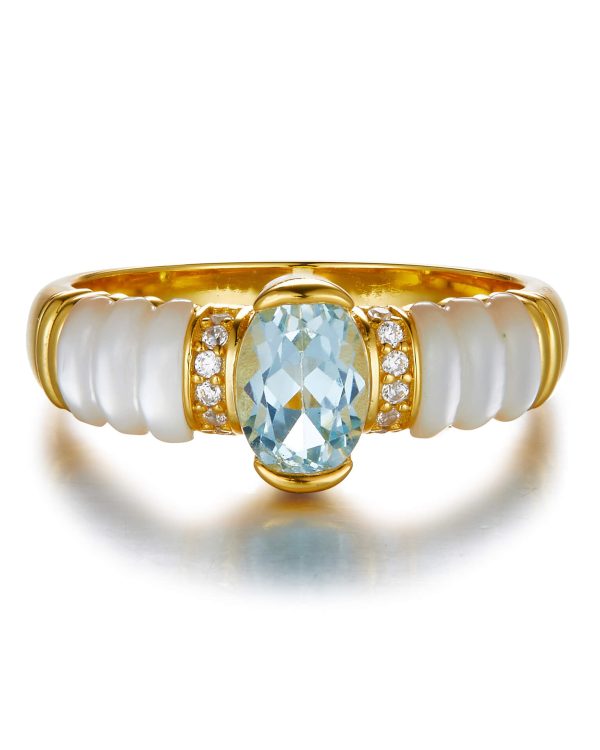 Graceful 925 Sterling Silver Mother of Pearl Ring SHOW
