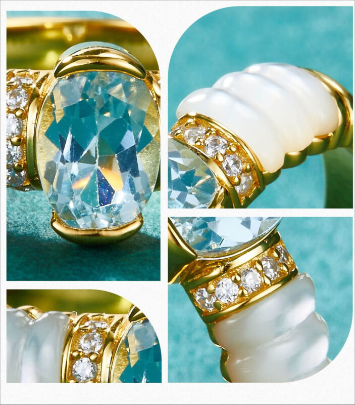 Graceful 925 Sterling Silver Mother of Pearl Ring（7）