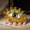 Natural Baroque Pearl Evil Eye Brooch Pin show