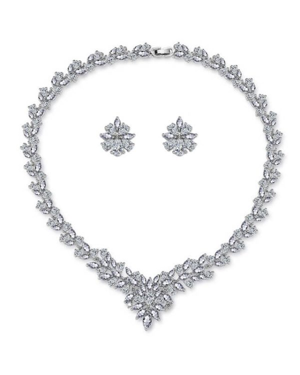 Vintage Marquise Floral Bridal Jewelry Set 12