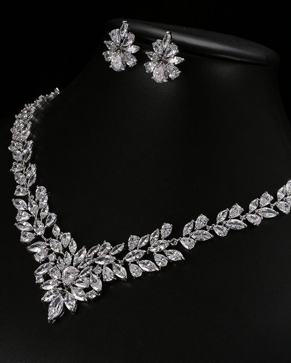 Vintage Marquise Floral Bridal Jewelry Set 4