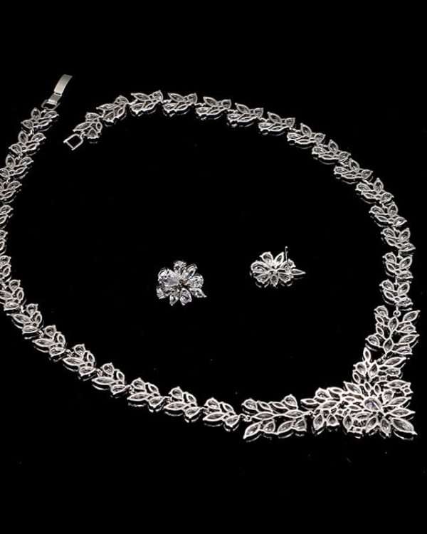 Vintage Marquise Floral Bridal Jewelry Set 7
