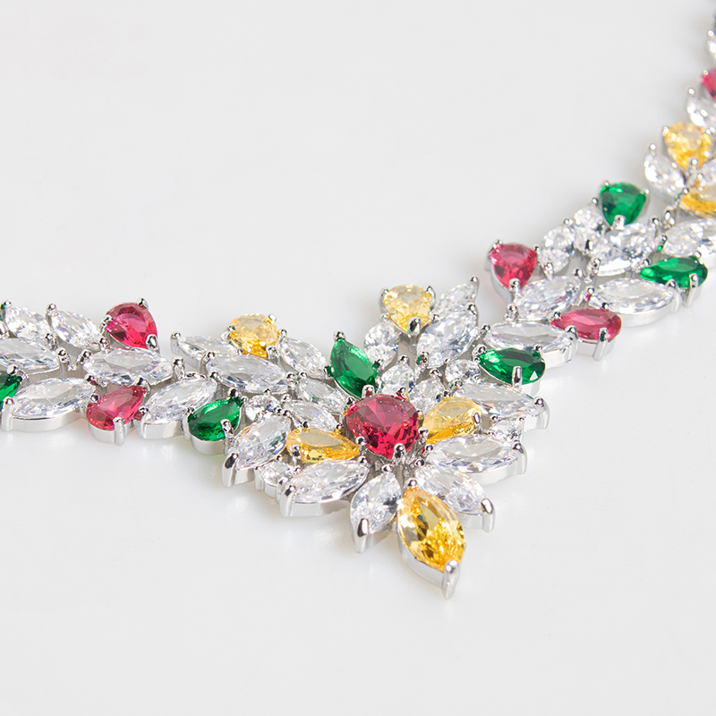 Vintage Marquise Floral Bridal Necklace 6