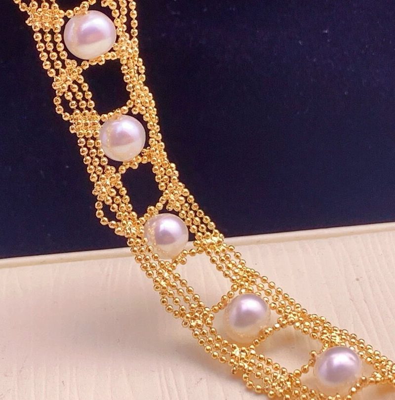 14K Gold Plated Freshwater Pearl Bracelet 5