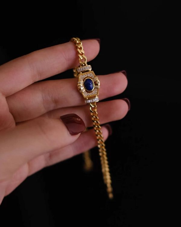 Alternative view of Unique Lapis Lazuli Sterling Silver Bracelet