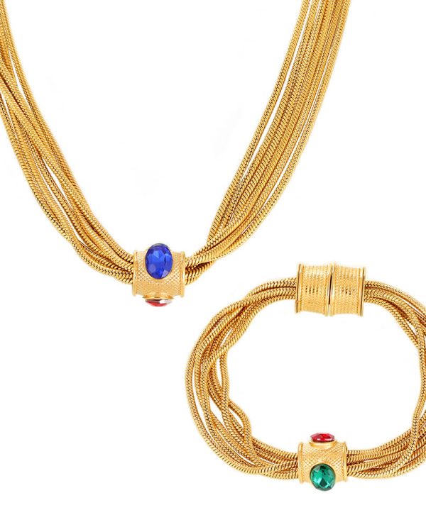 Vintage Layered Necklace with Colorful Gemstones kit