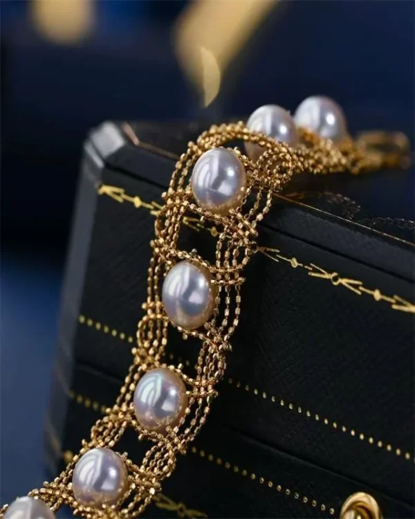 Alternative view of 14K Gold Plated Freshwater Pearl Bracelet