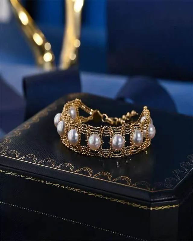 14K Gold Plated Freshwater Pearl Bracelet