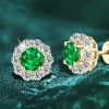 925 Sterling Silver May Birthstone Stud Earrings Necklace Set