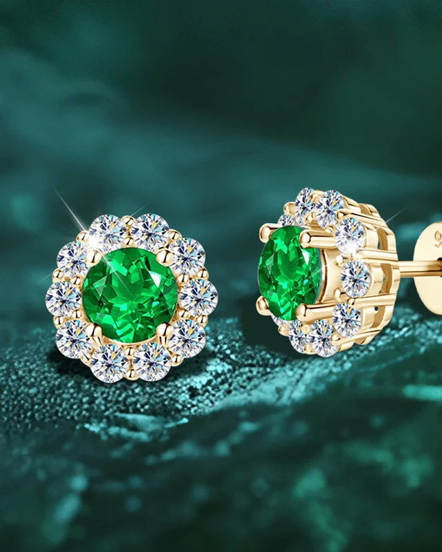 925 Sterling Silver May Birthstone Stud Earrings Necklace Set