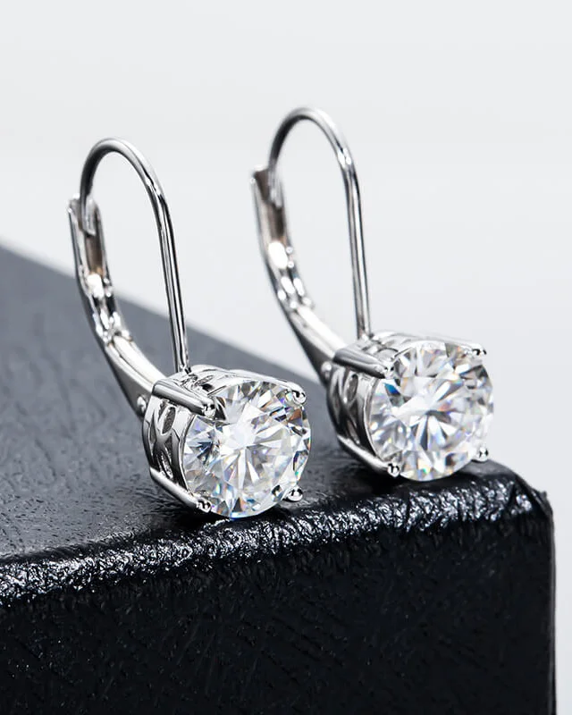 1Carat Moissanite Diamond Earrings S925 Silver