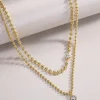 18K Gold Plated 925 Sterling Silver Beads Necklace With Moissanite 1