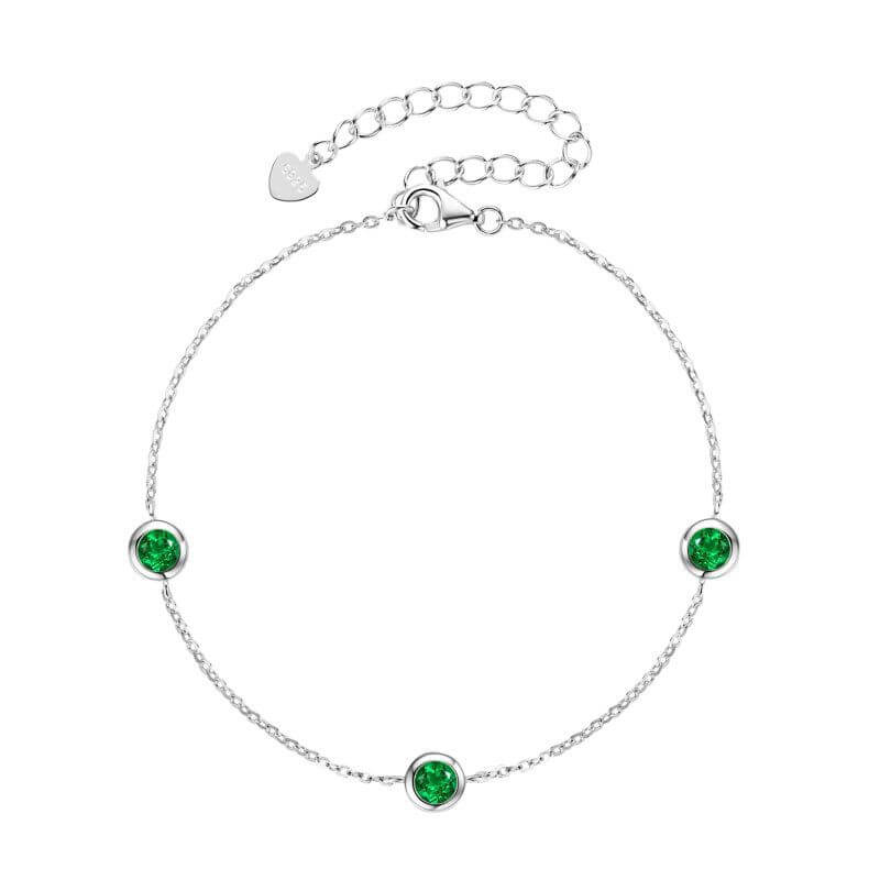 925 Sterling Silver Emerald Bracelet Fine Jewelry Bracelet - Image 7