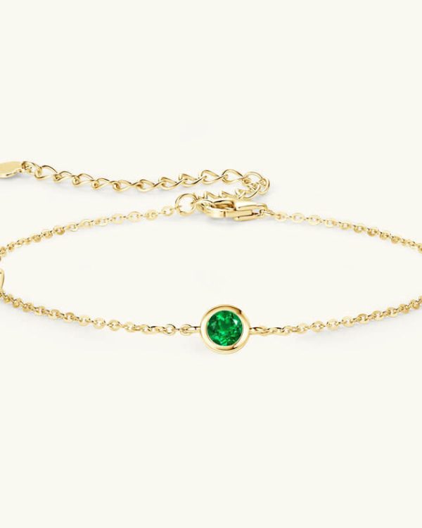 925 Sterling Silver Emerald Bracelet Fine Jewelry Bracelet - Image 4