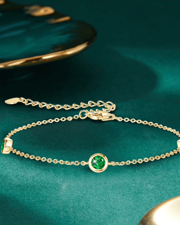 925 Sterling Silver Emerald Bracelet Fine Jewelry Bracelet - Image 9