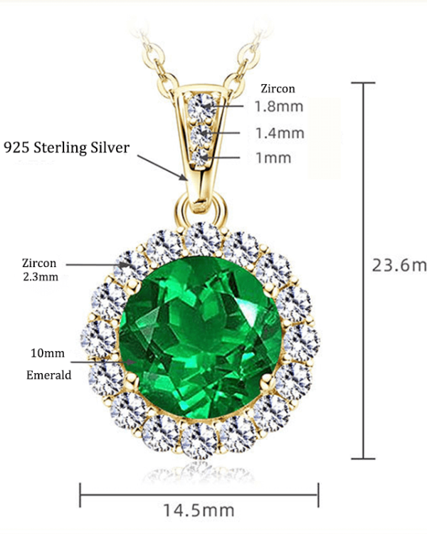 925 Sterling Silver May Birthstone Stud Earrings Necklace Set 1