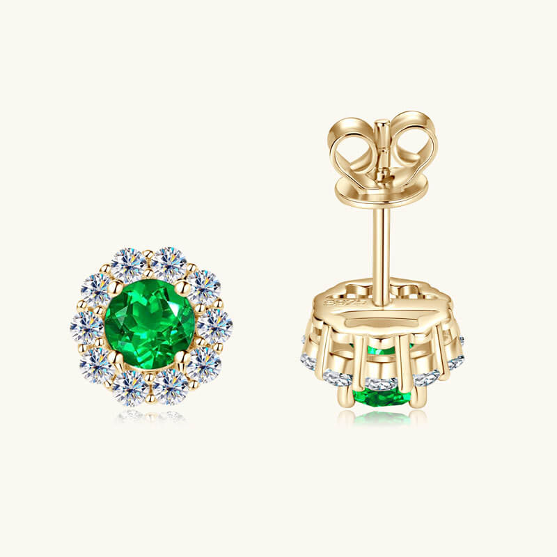 925 Sterling Silver May Birthstone Stud Earrings Necklace Set 1