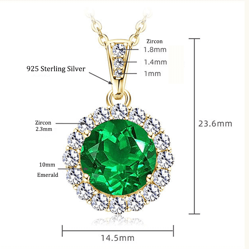 925 Sterling Silver May Birthstone Stud Earrings Necklace Set - Image 11
