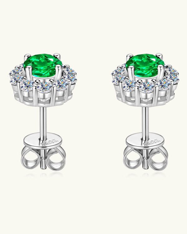 925 Sterling Silver May Birthstone Stud Earrings Necklace Set 2