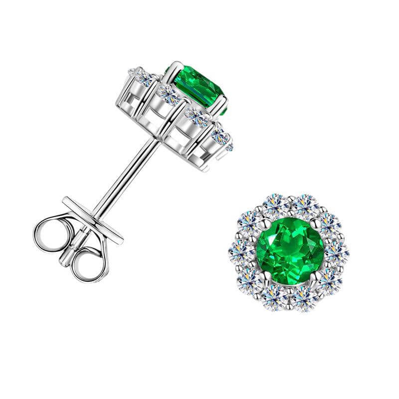 925 Sterling Silver May Birthstone Stud Earrings Necklace Set - Image 8