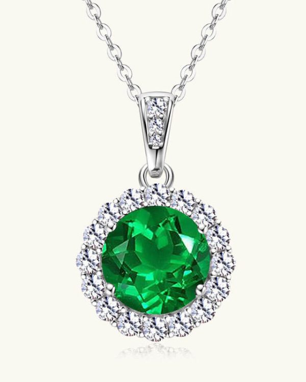 925 Sterling Silver May Birthstone Stud Earrings Necklace Set 5