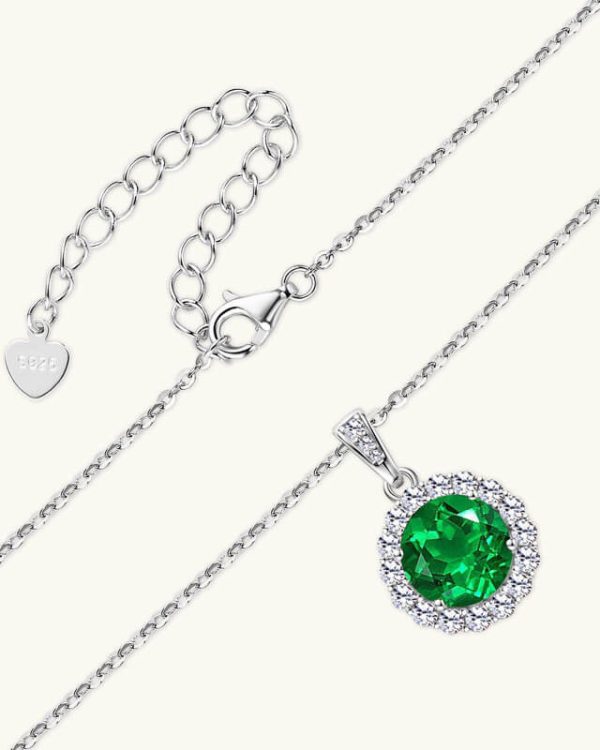 925 Sterling Silver May Birthstone Stud Earrings Necklace Set 7