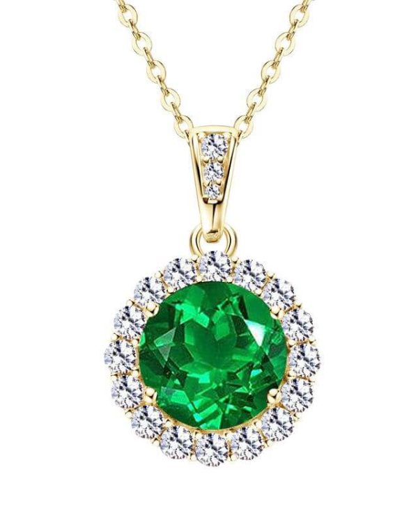 925 Sterling Silver May Birthstone Stud Earrings Necklace Set 8