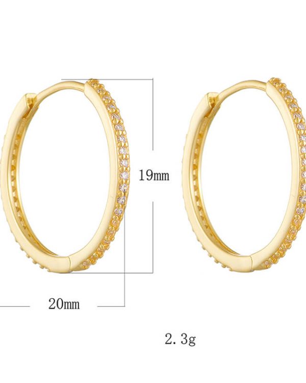 925 Sterling Silver Round Cubic Zirconia Huggie Hoops Earring 4