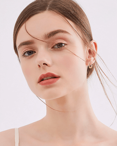 Alternative view of 925 Sterling Silver Twisted Hoop Earrings with Moissanite