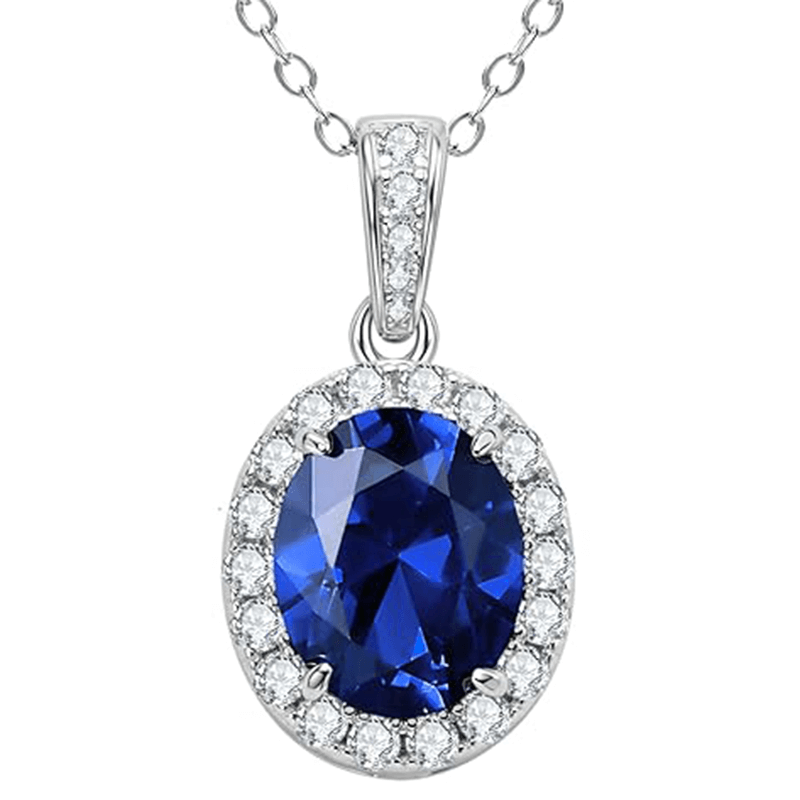 Blue Sapphire Necklace 925 Sterling Silver Gemstone Birthstone Jewelry - Image 5