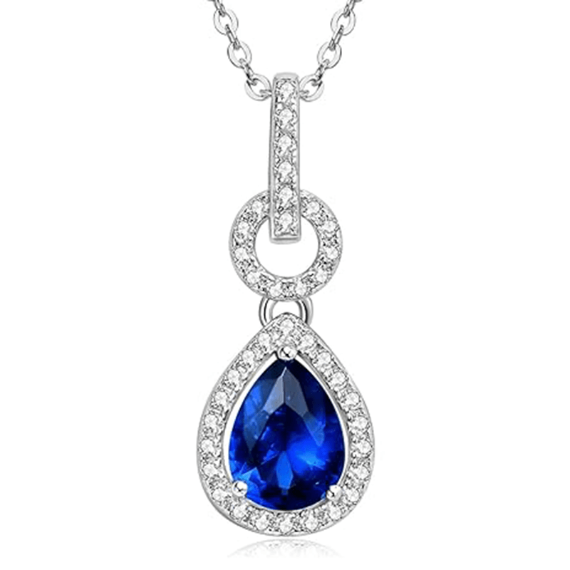 Blue Sapphire Necklace 925 Sterling Silver Gemstone Birthstone Jewelry - Image 7