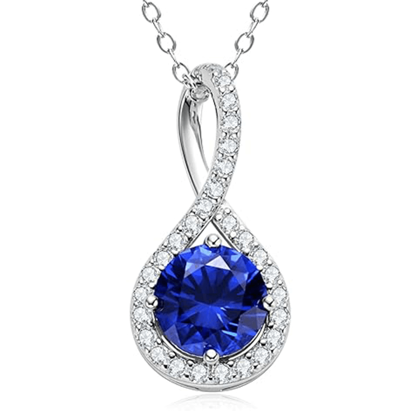 Blue Sapphire Necklace 925 Sterling Silver Gemstone Birthstone Jewelry - Image 6
