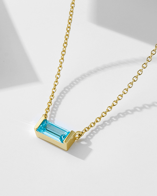 Colorful Birthday Stone Pendant S925 Collarbone Chain 1