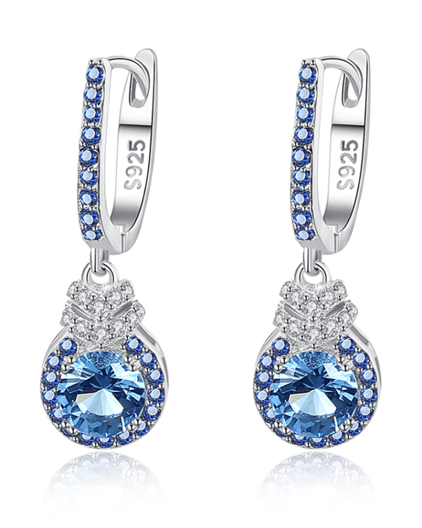 Drop Dangle Sapphire Earrings London Series Jewelry - Image 3