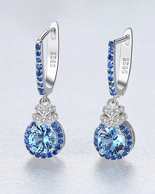 Drop Dangle Sapphire Earrings London Series Jewelry - Image 6