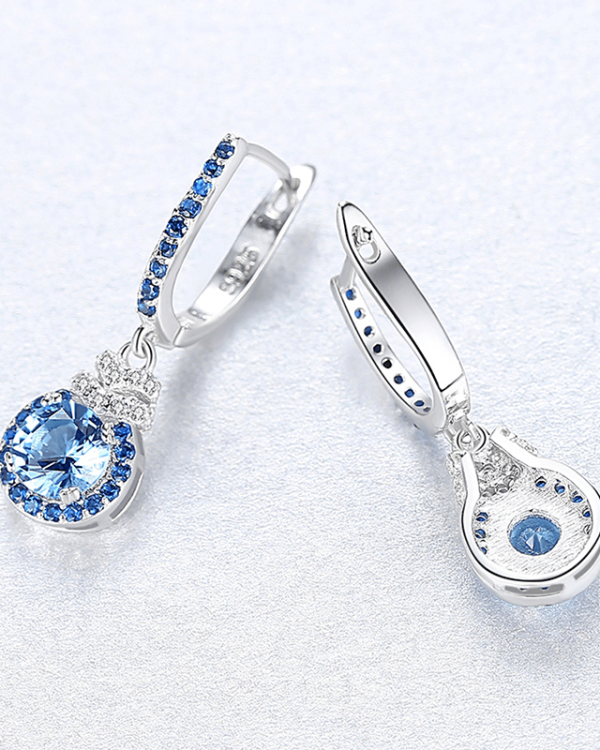 Drop Dangle Sapphire Earrings London Series Jewelry - Image 5