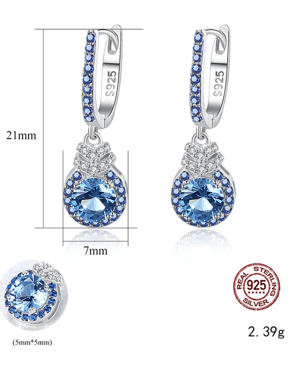 Drop Dangle Sapphire Earrings London Series Jewelry - Image 4