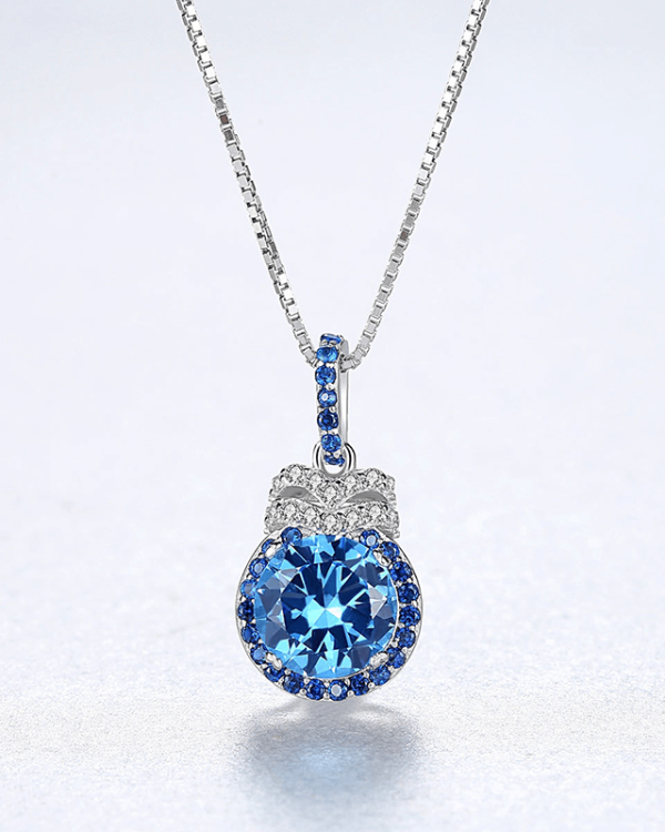 Alternative view of Sapphire Necklace 925 Sterling Silver London Series Jewelry