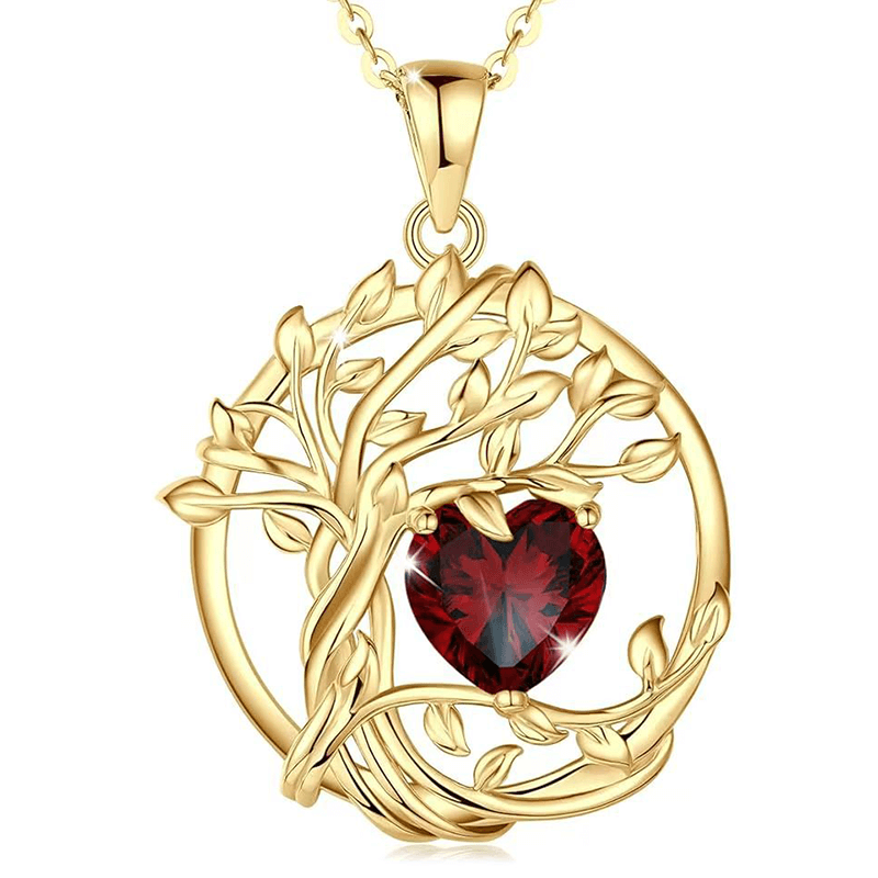 Alternative view of S925 Tree of Life Birthstone Necklace Anniversary Jewelry