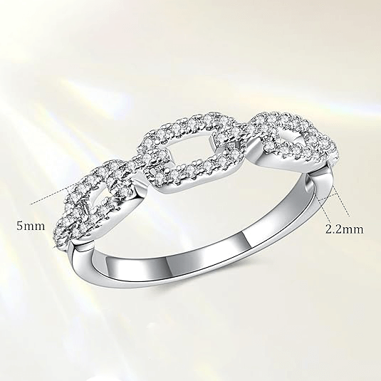 Half Eternity Twist Chain Ring 7
