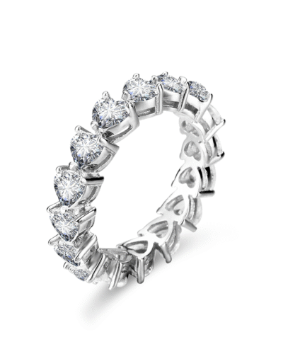 Heart Cut Moissanite Wedding Band Anniversary Jewelry