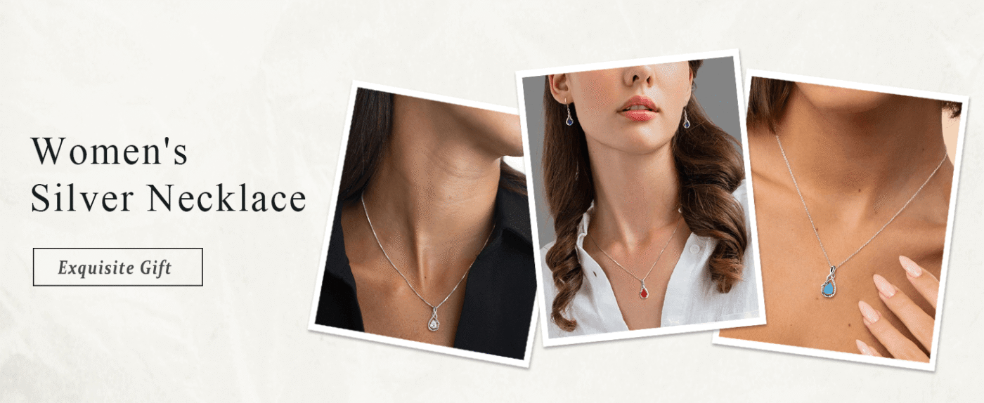 Infinity Teardrop Pendant Necklace 925 Sterling Silver Birthstone Jewelry 1