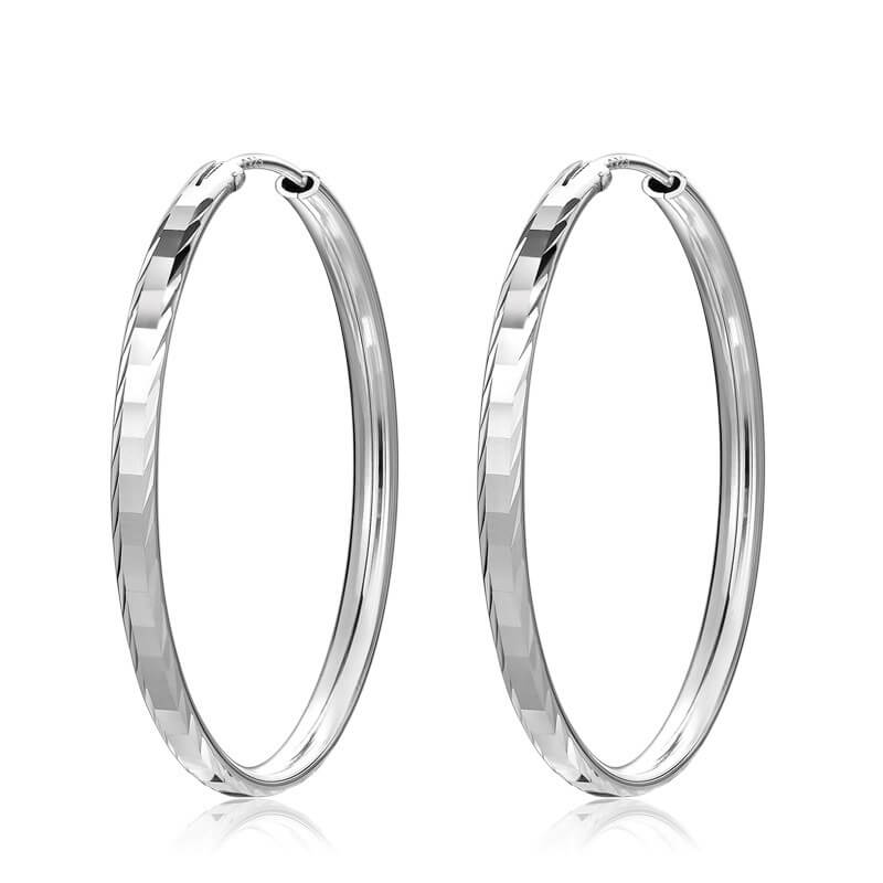 Alternative view of Lightweight Large 925 Sterling Silver Hoop Earrings for Women