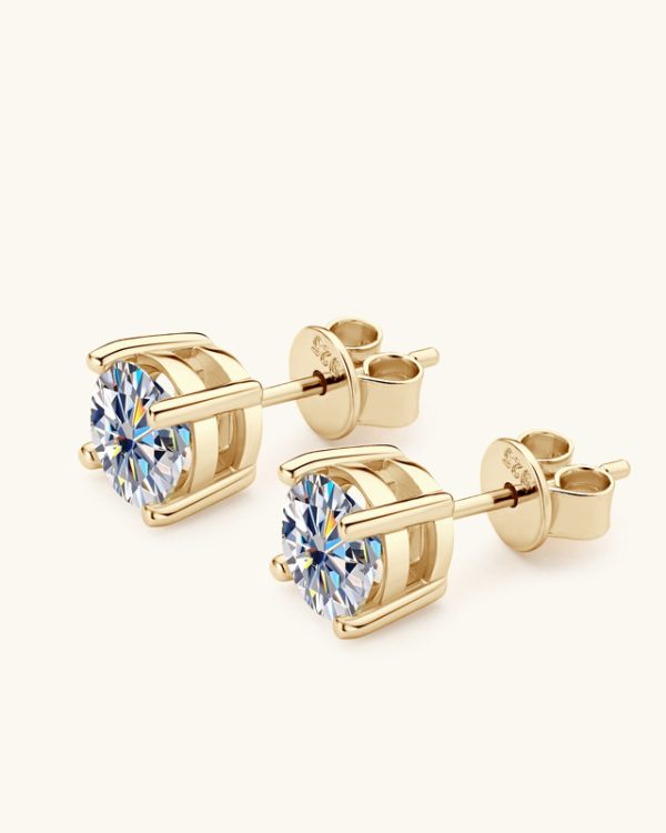 Moissanite Stud Earrings 925 Sterling Silver 18K Jewelry - Image 7